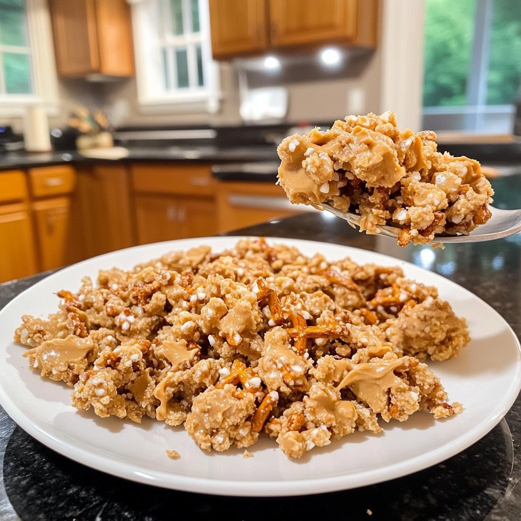 No-Bake Peanut Butter Pretzel Clusters