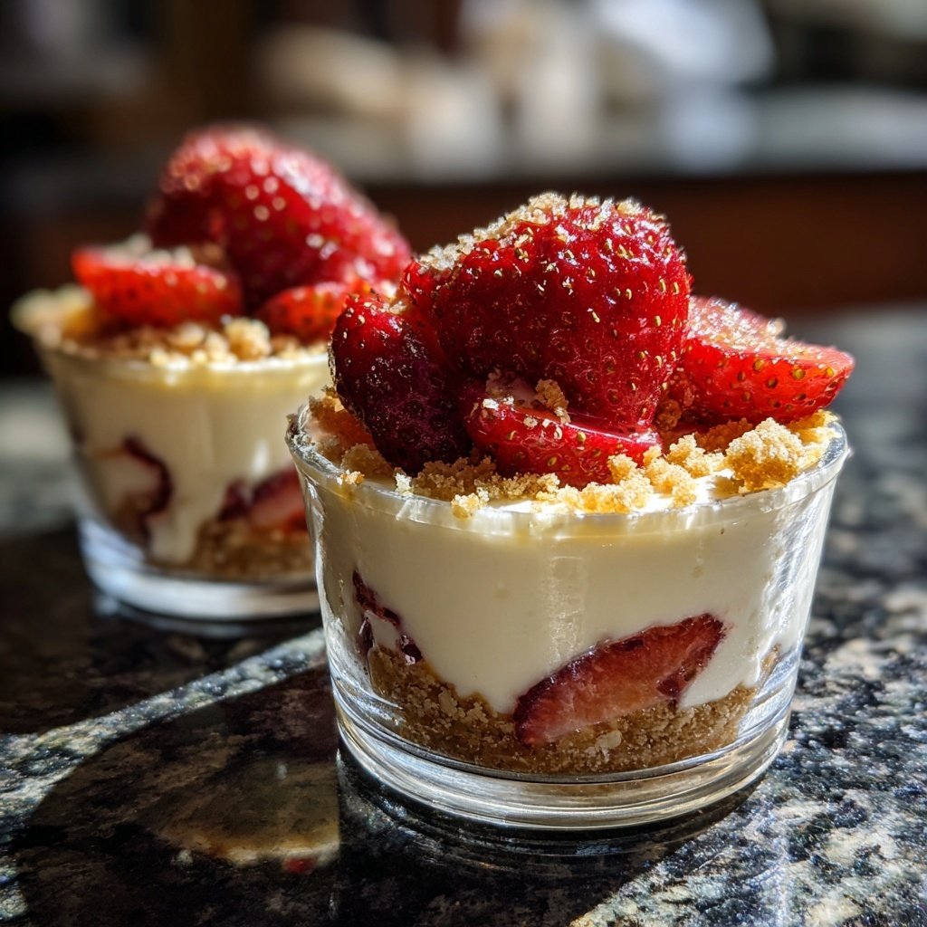 No Bake Strawberry Cheesecake Cups