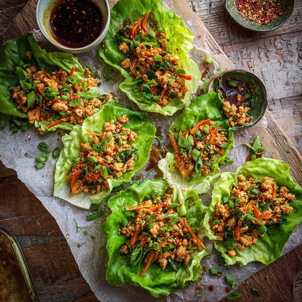 Ground Chicken Lettuce Wraps