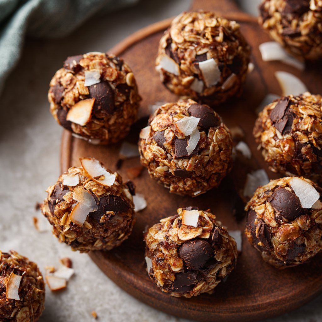 Chocolate Almond Coconut Granola Bites