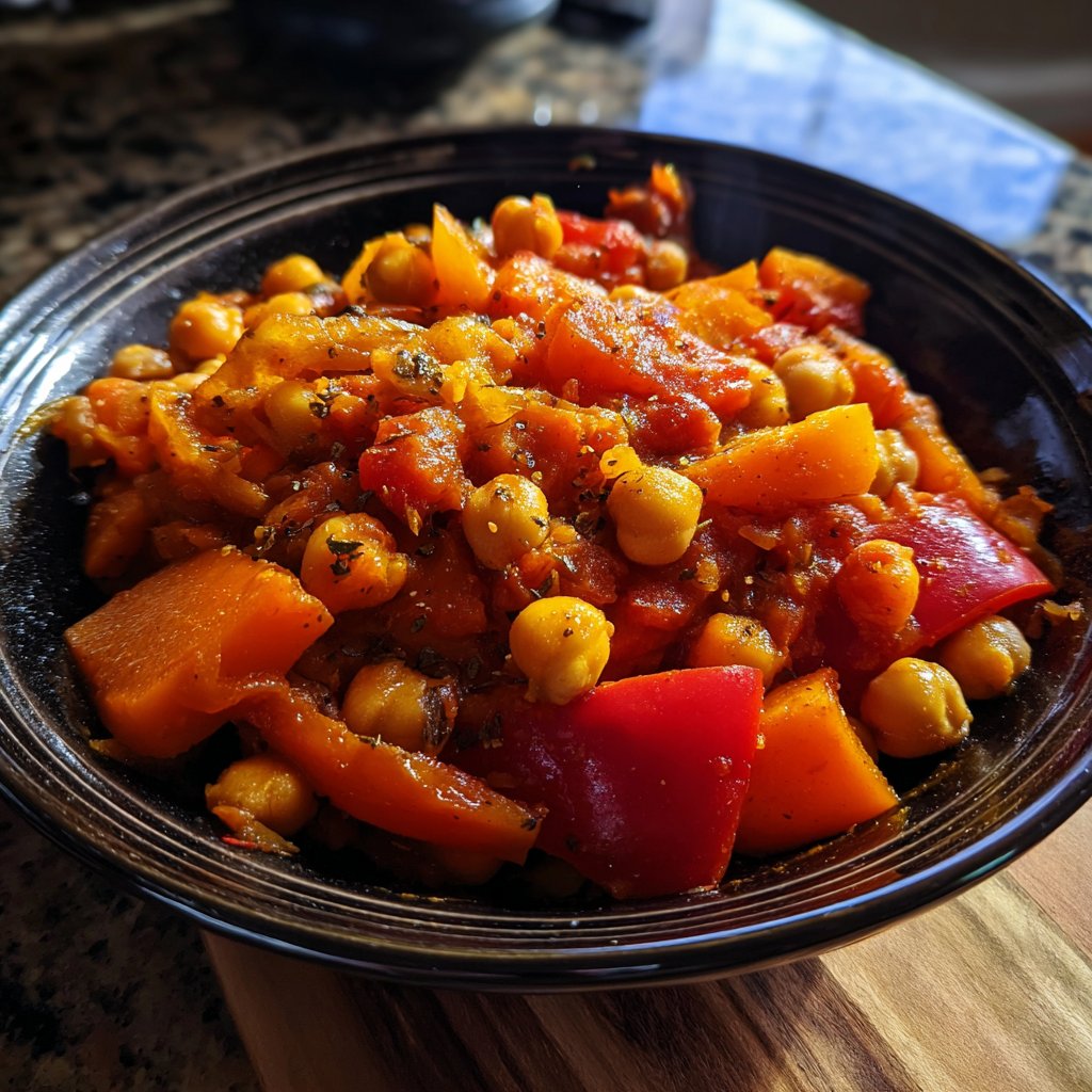 Healthy Crockpot Chickpea Tagine