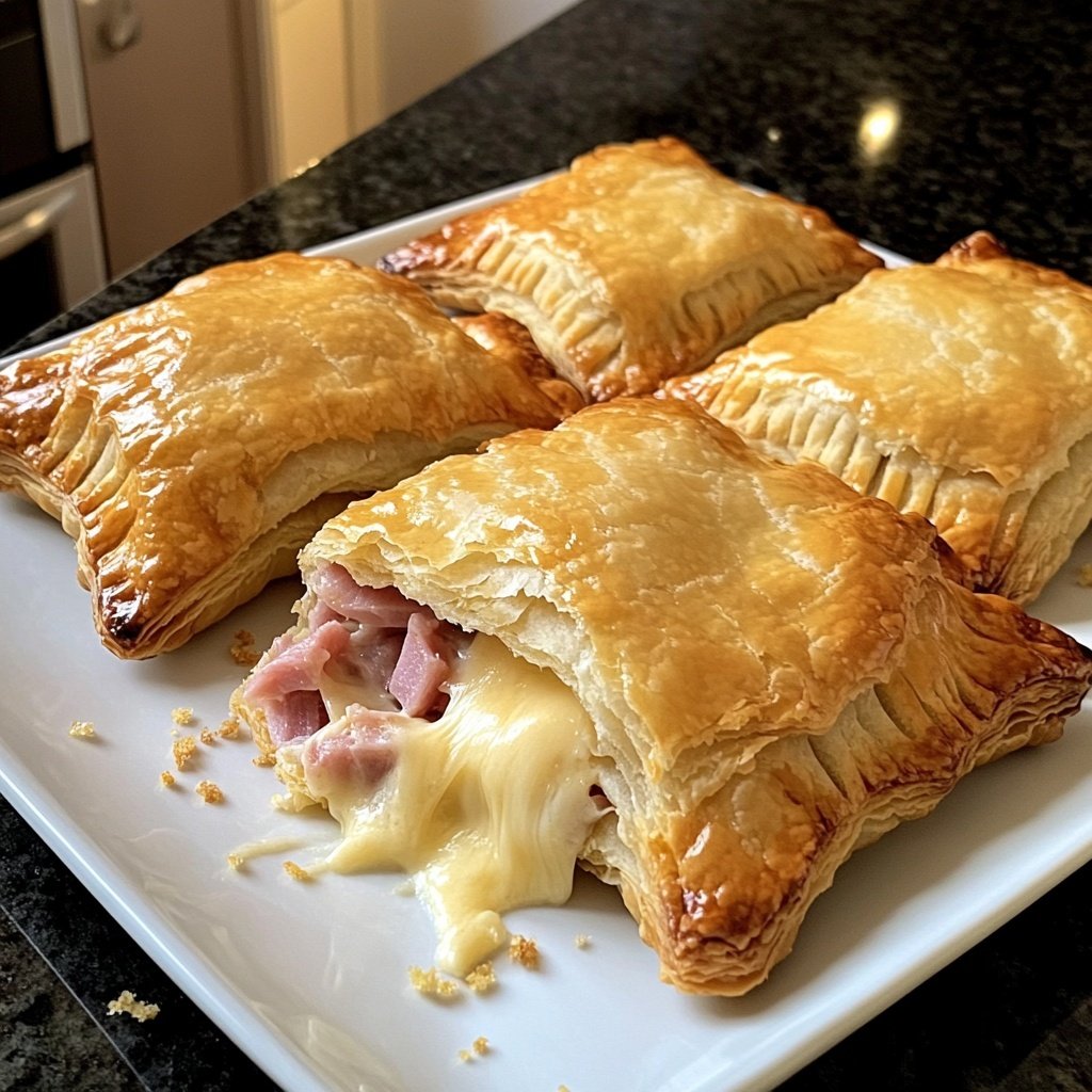 Ham and Cheese Puff Pastry Pockets
