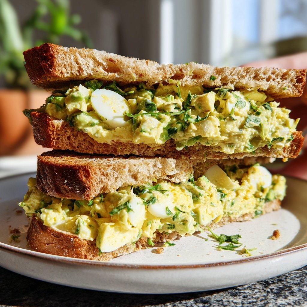Budget-Friendly Avocado Egg Salad Sandwich Lunch