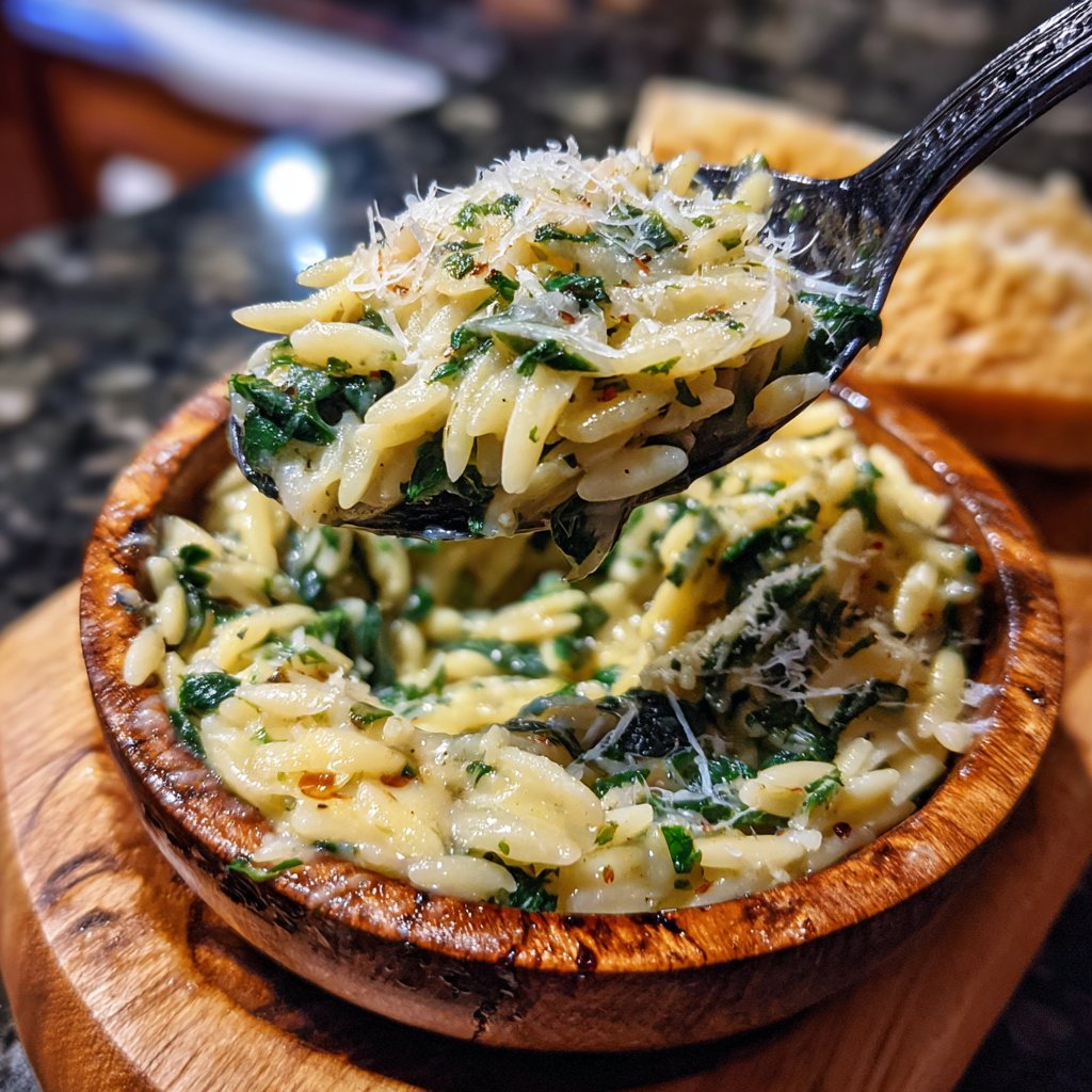 Creamy Spinach Parmesan Orzo