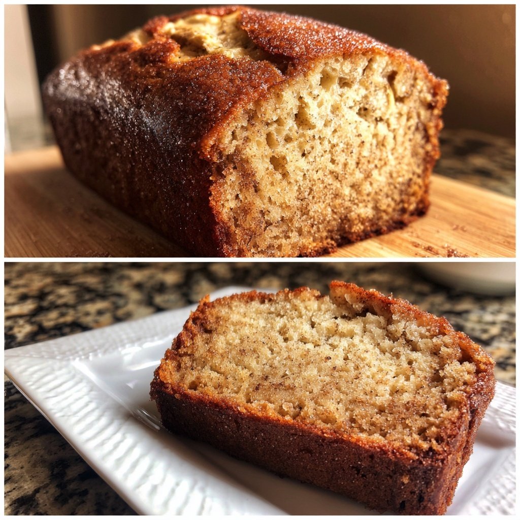 Banana Bread with Cinnamon Sugar Topping Recipe
