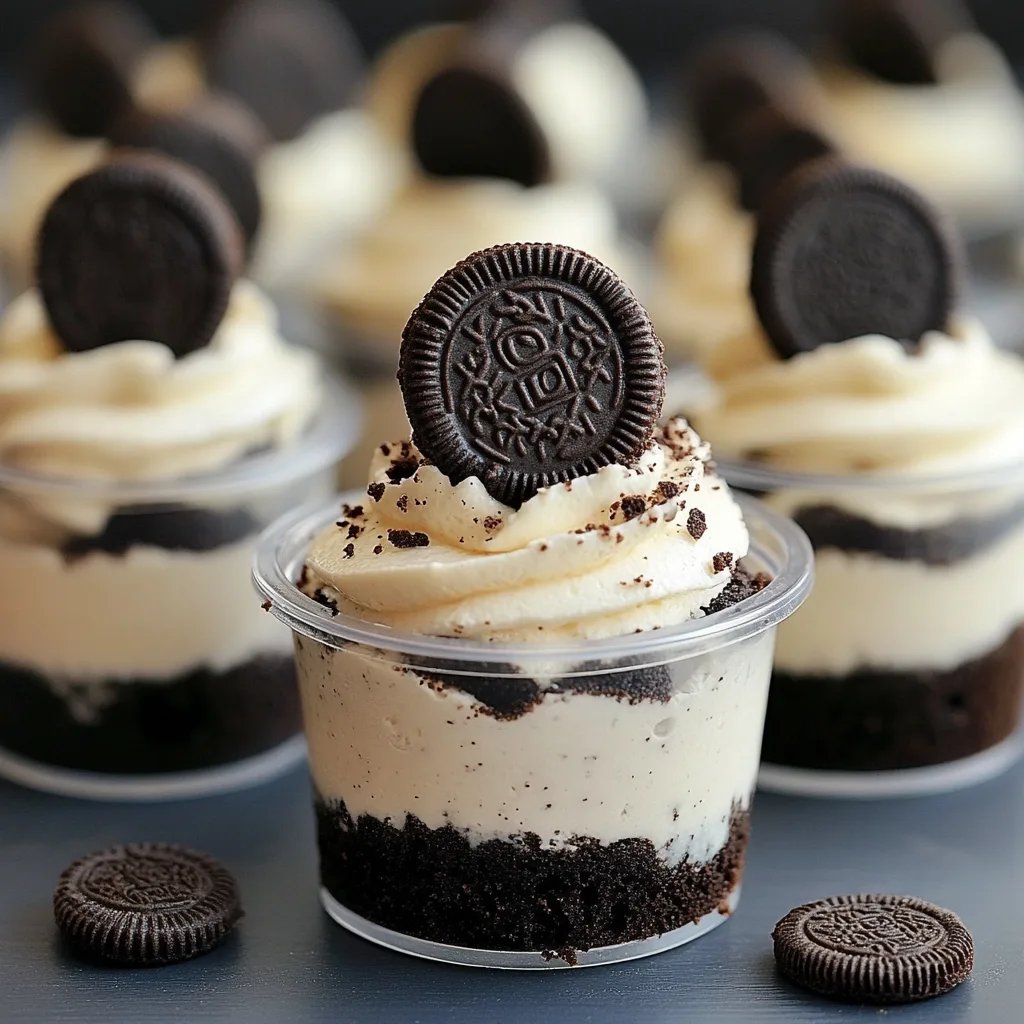Mini Oreo Dessert Cups with Whipped Cream Cheese Filling