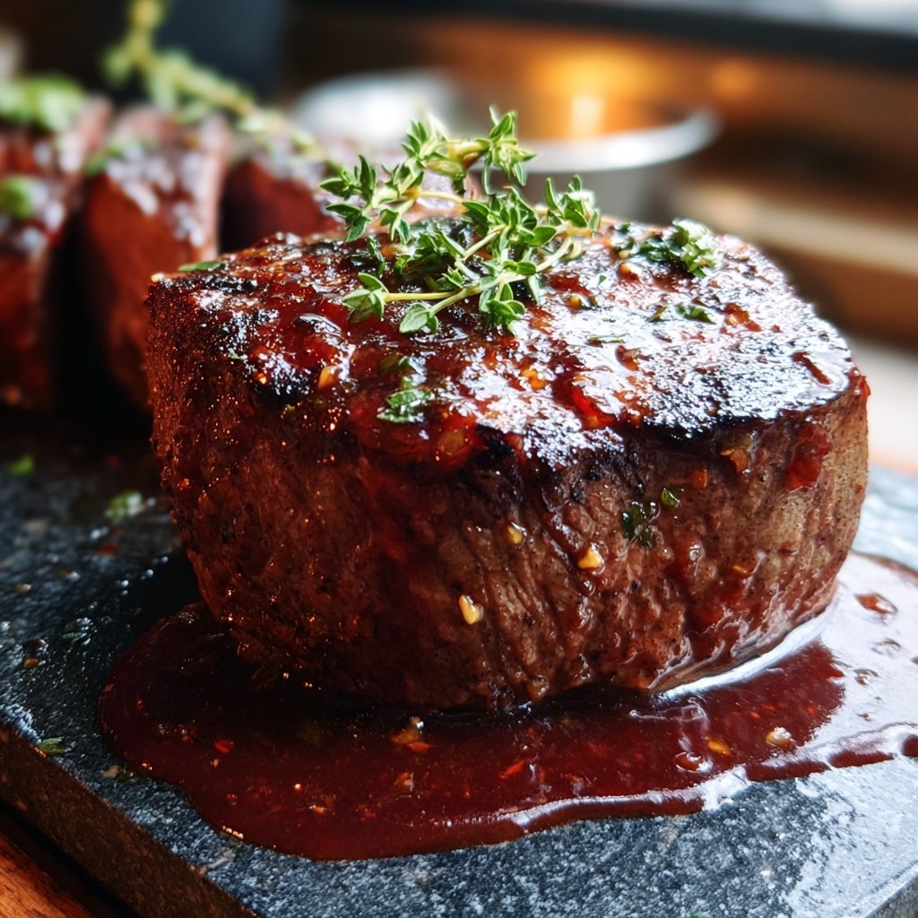 Romantic Filet Mignon with Red Wine Sauce