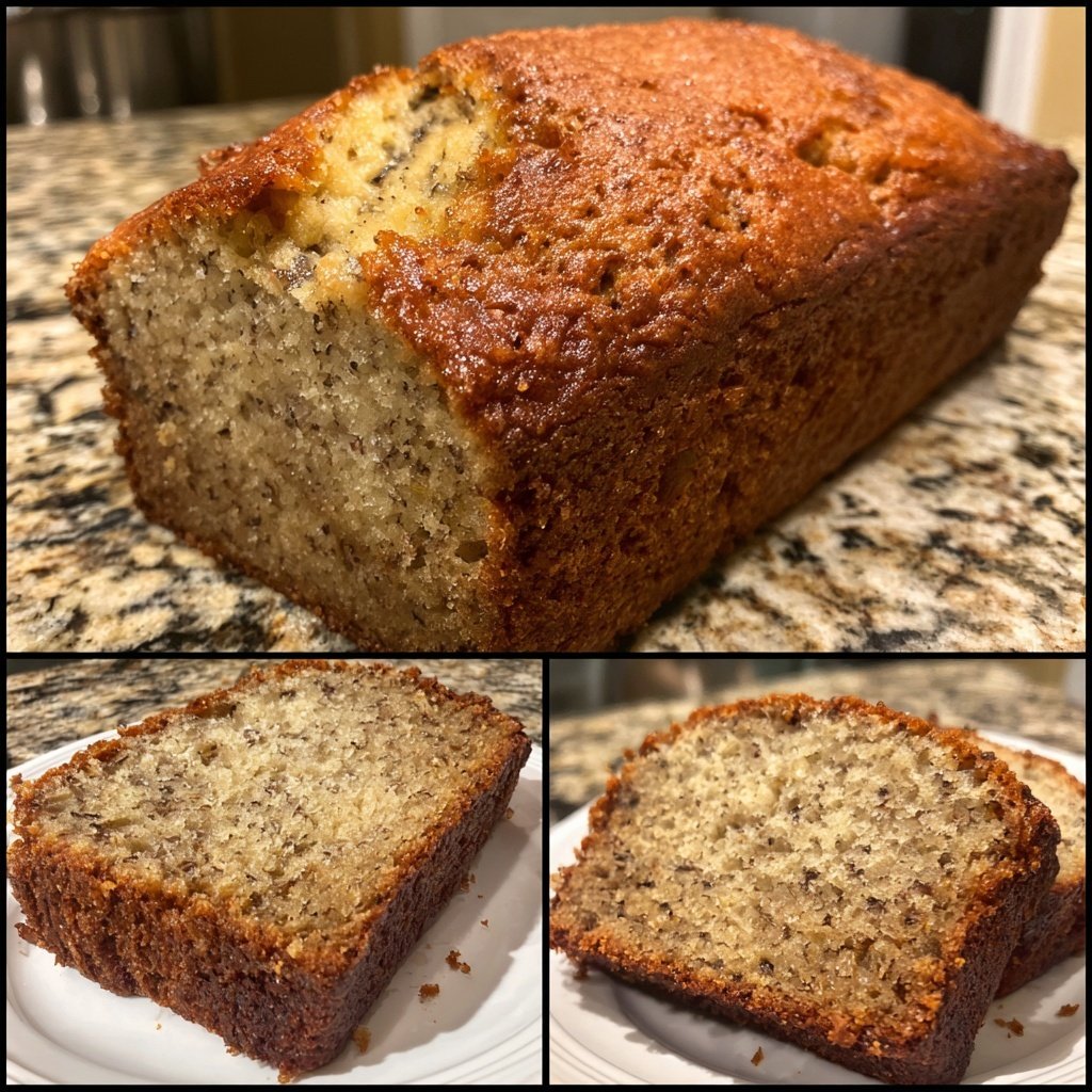 Moist Banana Bread with Ripe Bananas