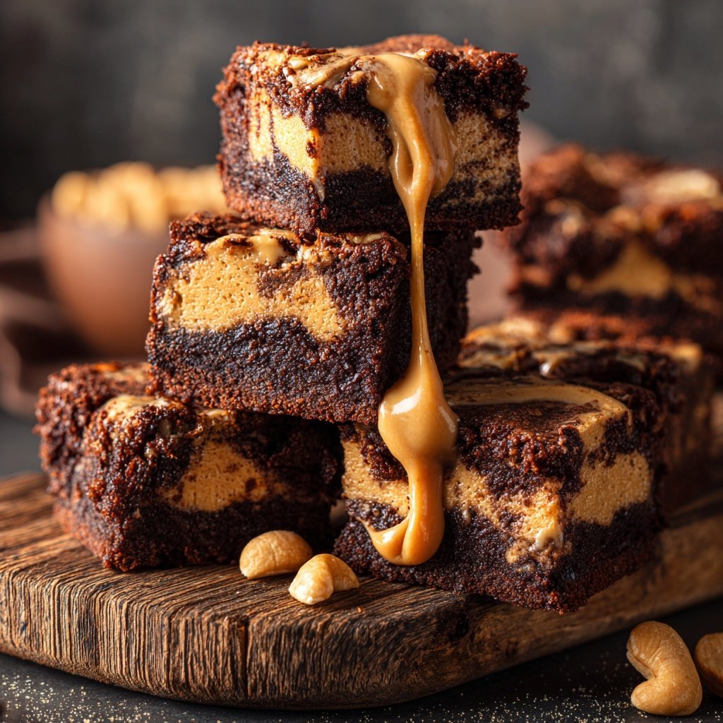 Cottage Cheese Brownies with Cashew Butter