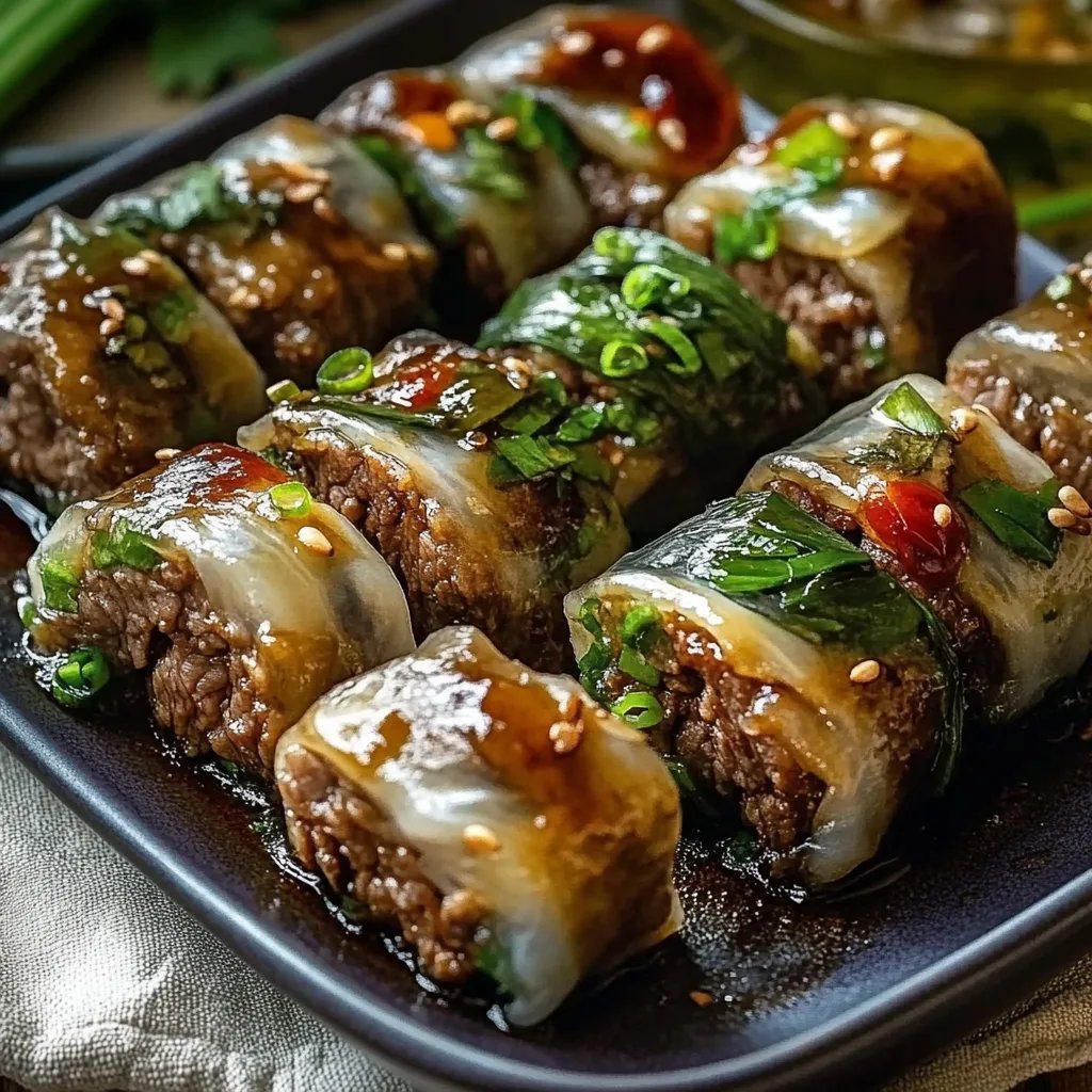 Thai Basil Beef Rolls