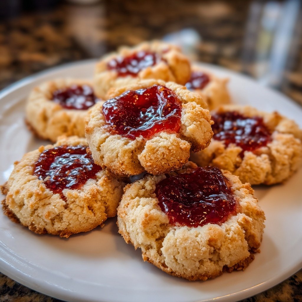 Strawberry Jam Thumbprint Cookies