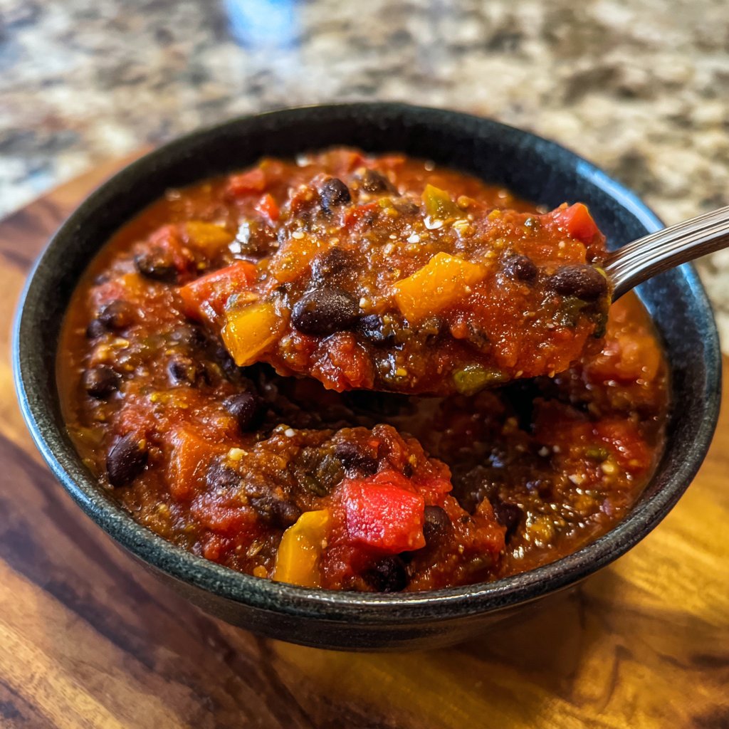 Healthy Crockpot Black Bean Chili