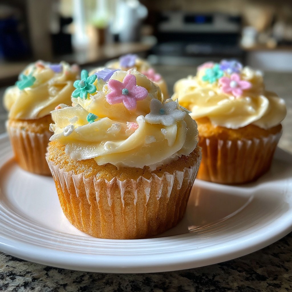 Spring Vanilla Cupcakes With Buttercream