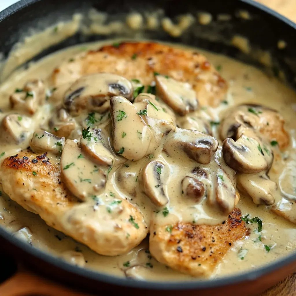 Creamy Garlic Mushroom Chicken